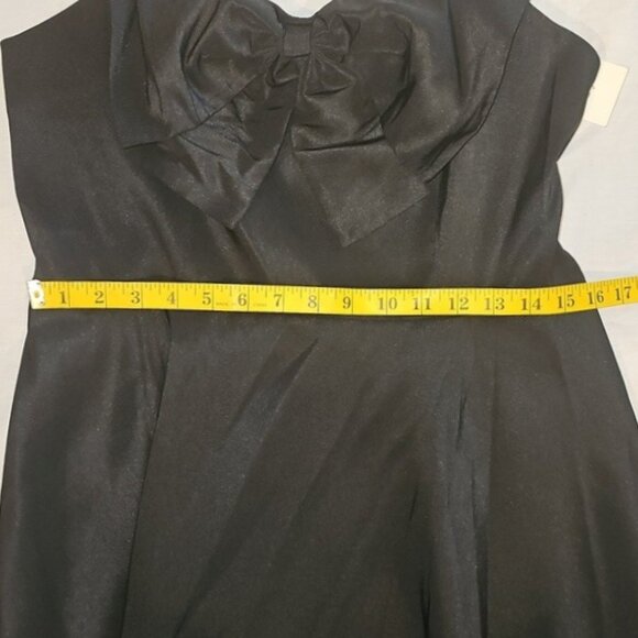 A New Day Women's Size 12 Bow Midi Dress with Pockets Black New - Picture 12 of 15
